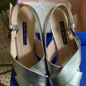 Stuart Weitzman beautiful silver lame Size8